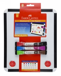 WHITEBOARD SET FABER-CASTELL 2 SIDED INCLUDES MARKERS WITH ERASER END