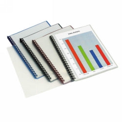 DISPLAY BOOK MARBIG A4 CLEAR FRONT BLACK BACK 20P