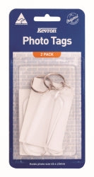 PHOTO TAGS KEVRON 80X28MM ID59 LONG OBLONG CLEAR PK2