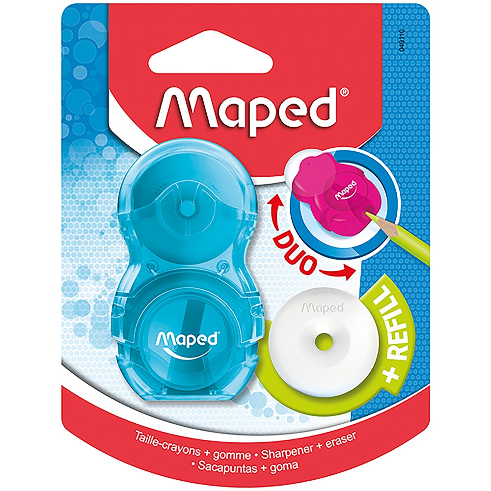 SHARPENER & ERASER MAPED COMBO LOOPY H