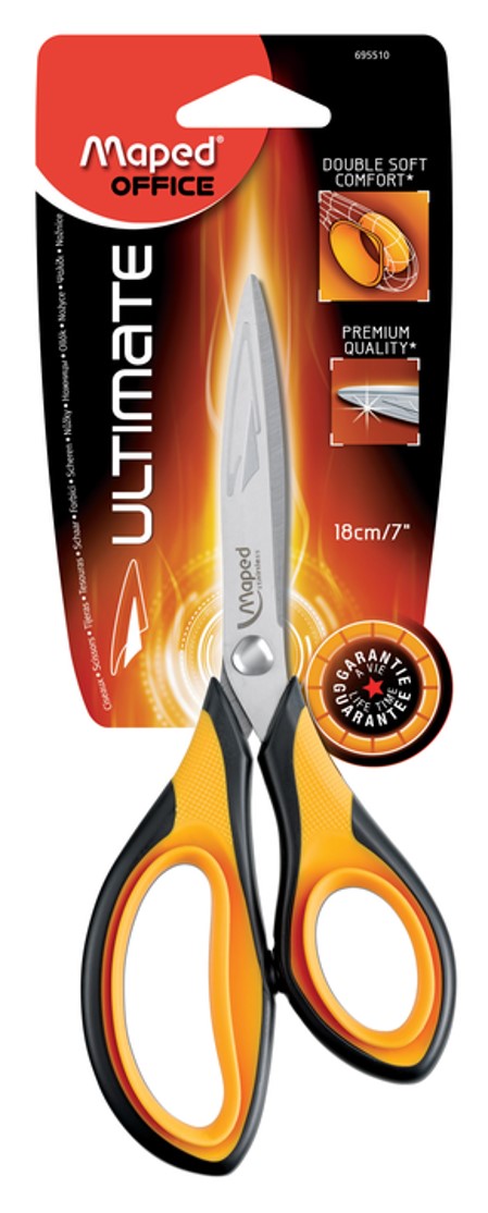 SCISSORS MAPED 18CM ULTIMATE ASYMMETRICAL BLACK/YELLOW H
