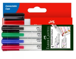 MARKER WHITEBOARD FABER-CASTELL CONNECTOR 4'S WITH SLIM 4'S ASST