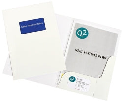 PRESENTATION FOLDER MARBIG A4 GLOSS WHITE 20'