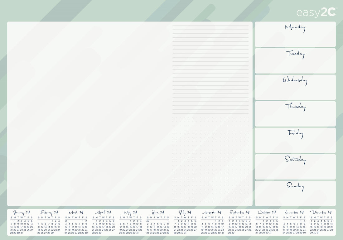 DESK PAD EASY-2C 600X420MM WTV WITH CALENDAR