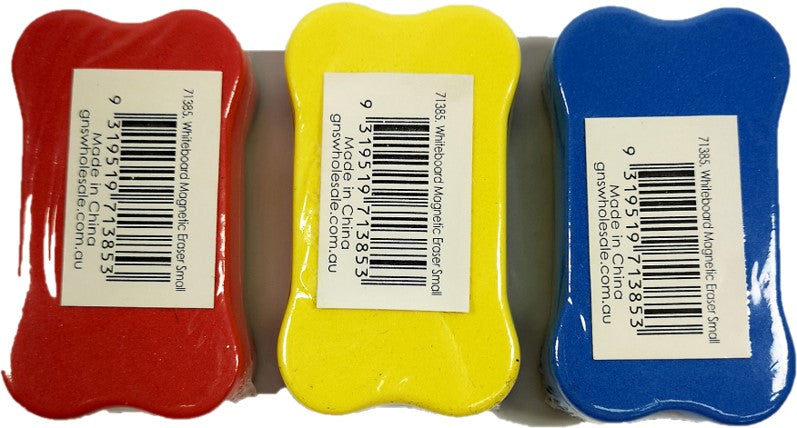 Carton of 10 Packs GNS Small Magnetic Whiteboard Erasers, Assorted Color