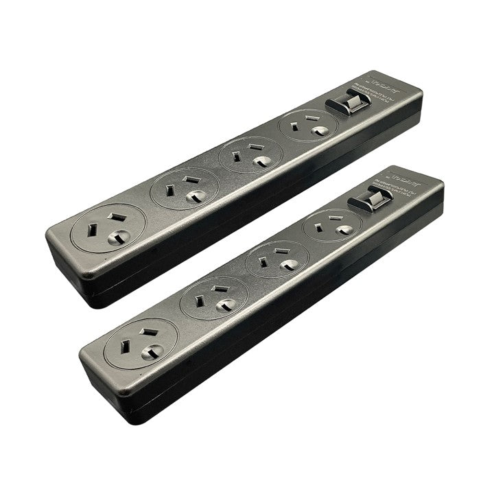POWERBOARD JACKSON INDUSTRIES 4 OUTLET MASTER SWITCHED SURGE BLACK TWINPG