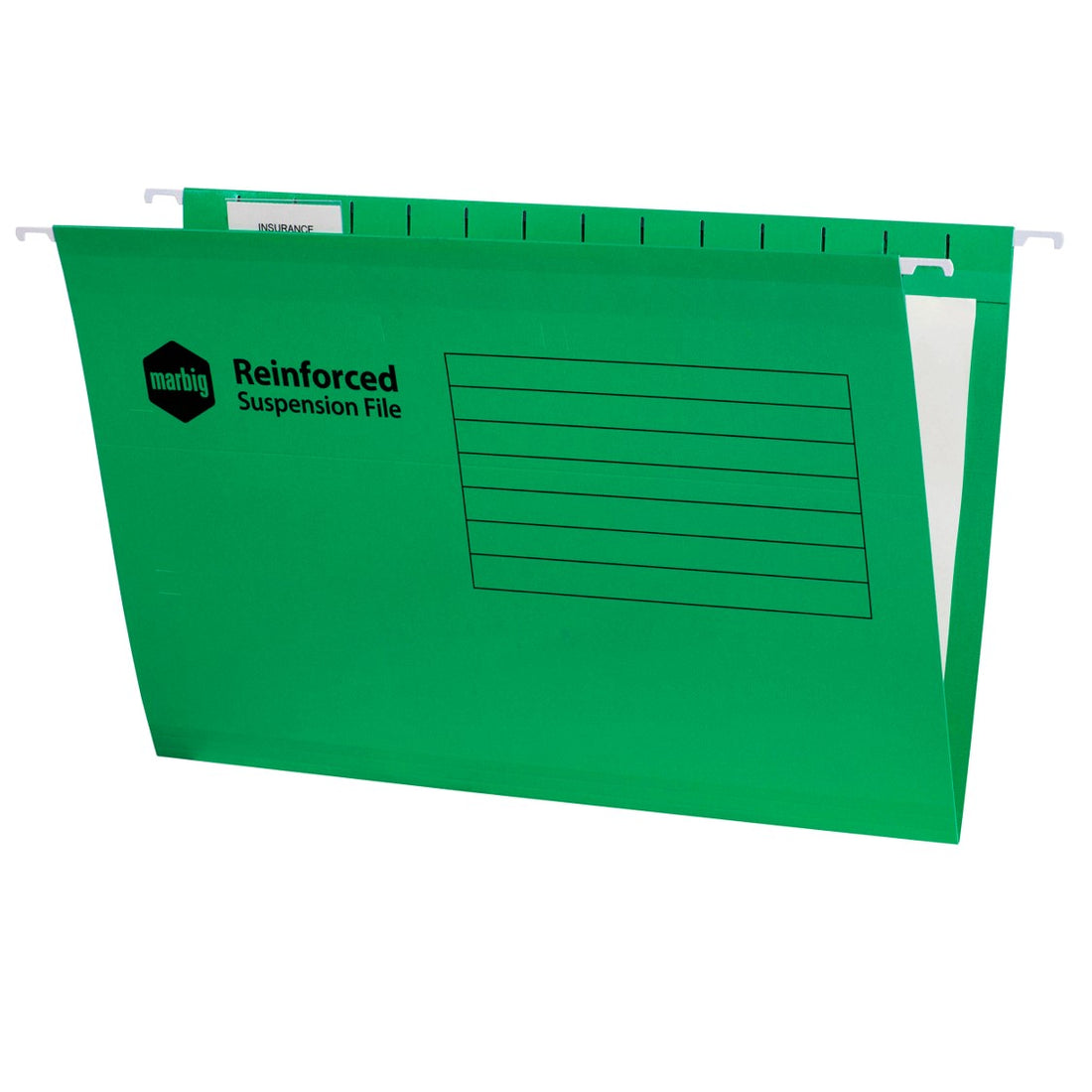 SUSPENSION FILES MARBIG FOOLSCAP COMPLETE GREEN BX25