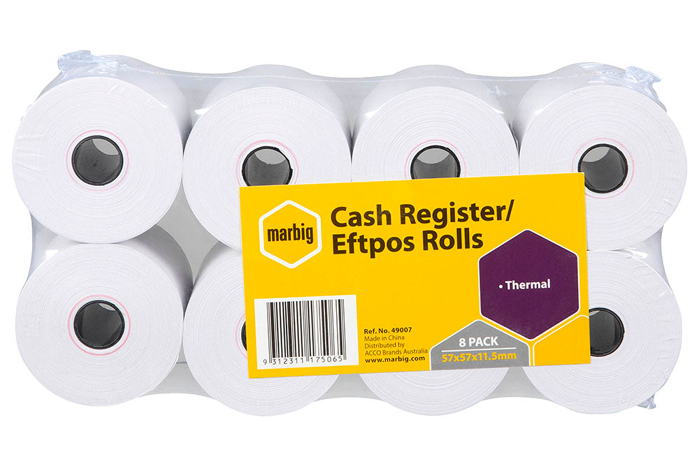 SP- CASH REGISTER ROLL MARBIG 57X57X11.5MM THERMAL P/N 49007 PK8