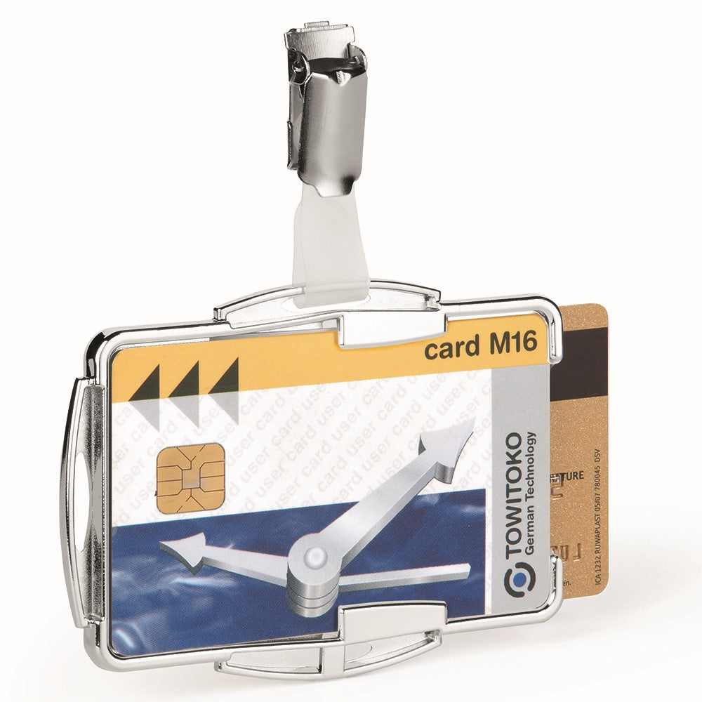 SP- CARD HOLDER DURABLE RFID SECURE DUO SILVER PK10