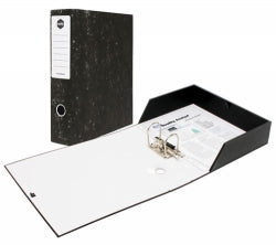 BOX FILE MARBIG LEVER ARCH 70MM BLACK MOTTLED