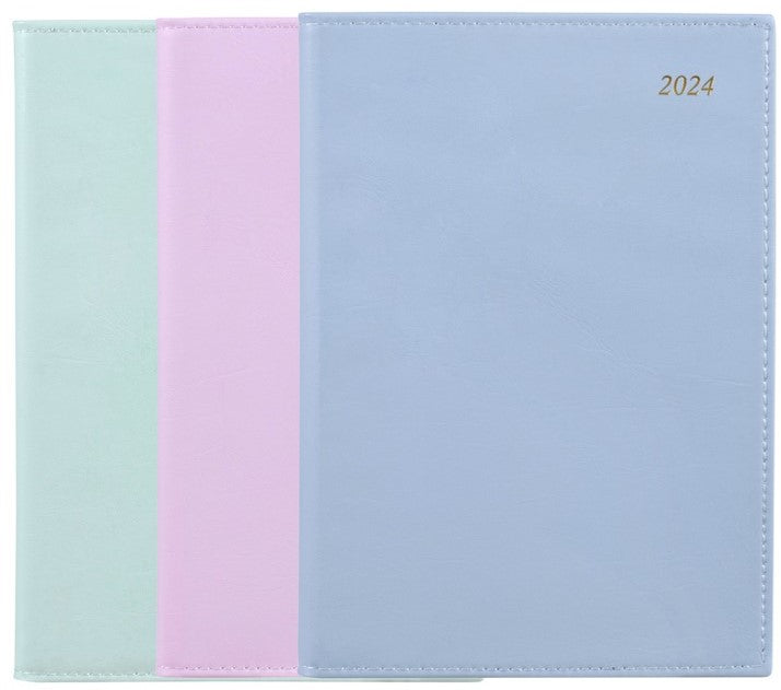 DIARY 2024 CUMBERLAND A6 105X148MM SOHO PVC SPIRAL 1DTP ASSORTED