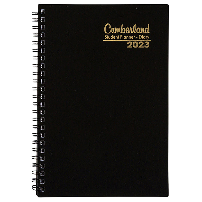 DIARY 2024 CUMBERLAND A5 STUDENT PP WTV BLACK
