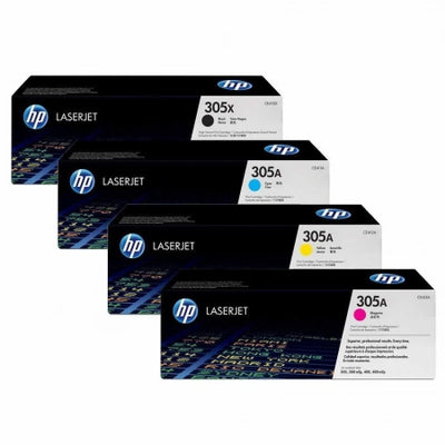 Genuine 4 Pack HP 305X 305A Toner Cartridges CE410X-CE413A 1BK,1C,1M,1Y