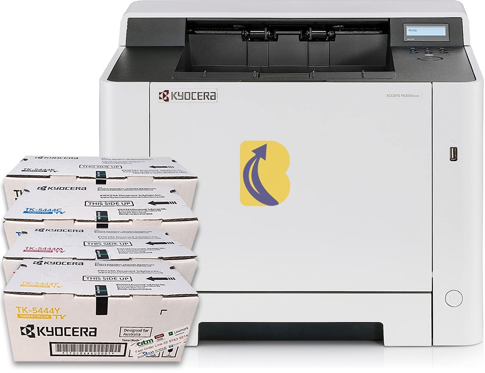 SALE! Kyocera ECOSYS PA2100cwx A4 Colour Laser Printer + TK-5444 CMYK Toner Bundle