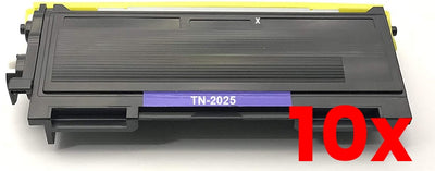 10 X Brother TN-2025 Black Toner Cartridge Compatible 2,500 Page