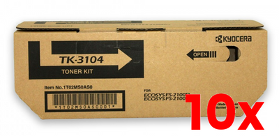 10 X Genuine Kyocera TK3104 Black Toner Cartridge FS2100 M3540 M3040 12,500 Page
