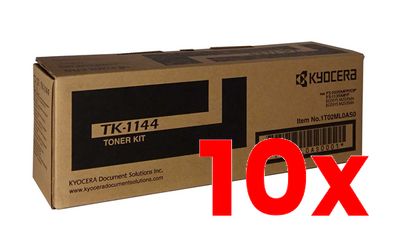 10 X Genuine Kyocera TK1144 Black Toner Kit 7,200 Print