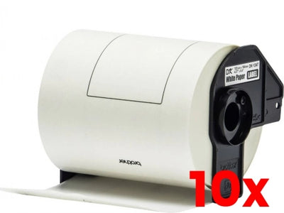 10 X Generic Brother DK-11247 Black on White Thermal Die-Cut Shipping Label Roll 180/roll 103x164mm