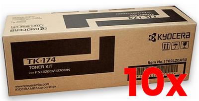 10 X Kyocera TK174 Black Toner Kit Compatible 7,200 Print