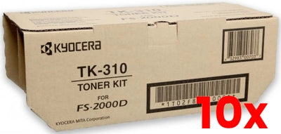 10 X Genuine Kyocera TK310 Black Toner Kit 12,000 Prints