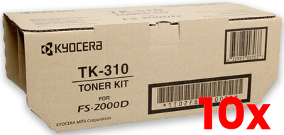 10 X Genuine Kyocera TK310 Black Toner Kit 12,000 Print