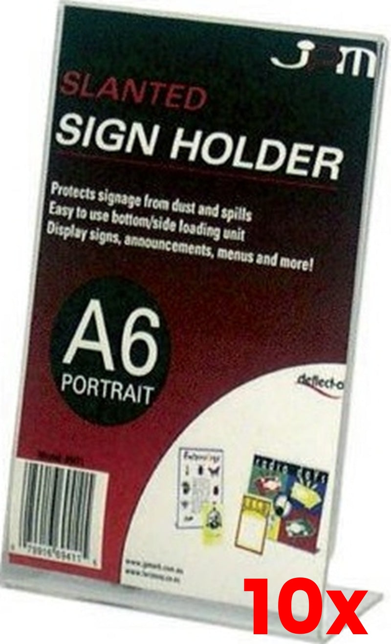 10 X Deflect-O Document Holder A6 Slanted Single Sided Portrait