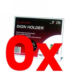 10 X Deflect-O Sign Holder A6 Landscape Slanted Clear