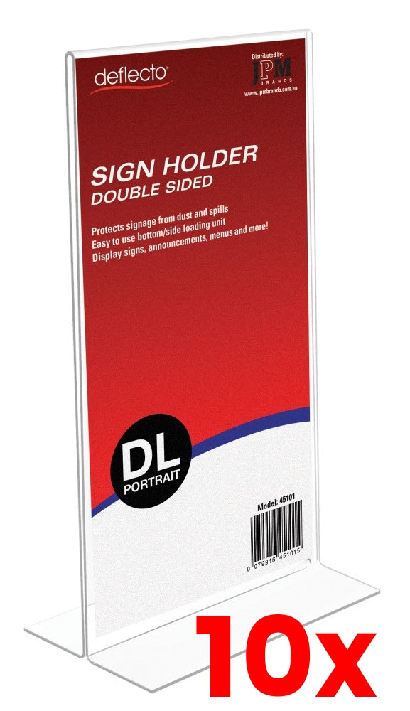 10 X Deflect-O DL Double Sided Portrait Document Holder
