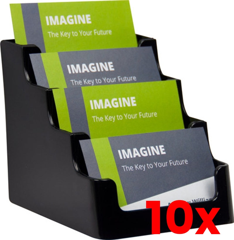 10 X Deflect-O Business Card Holder 8 Pocket Black Sustainable Office