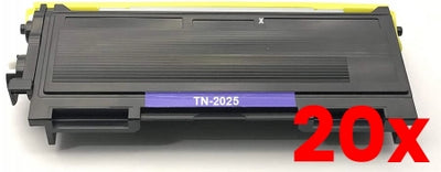 20 X Brother TN-2025 Black Toner Cartridge Compatible 2,500 Pages