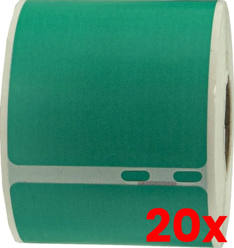20 X Compatible Dymo SD99014 S0722430 54mm x 101mm Green Shipping/Badge Thermal Ship Label Roll - 220 labels per rol