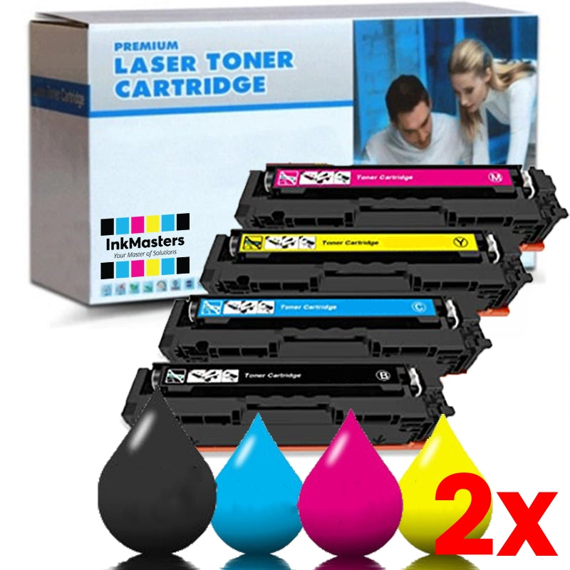 2 X 4 Pack HP 416X Toner Compatible *With New Chip* W2040X-W2043X 1BK,1C,1M,1Y