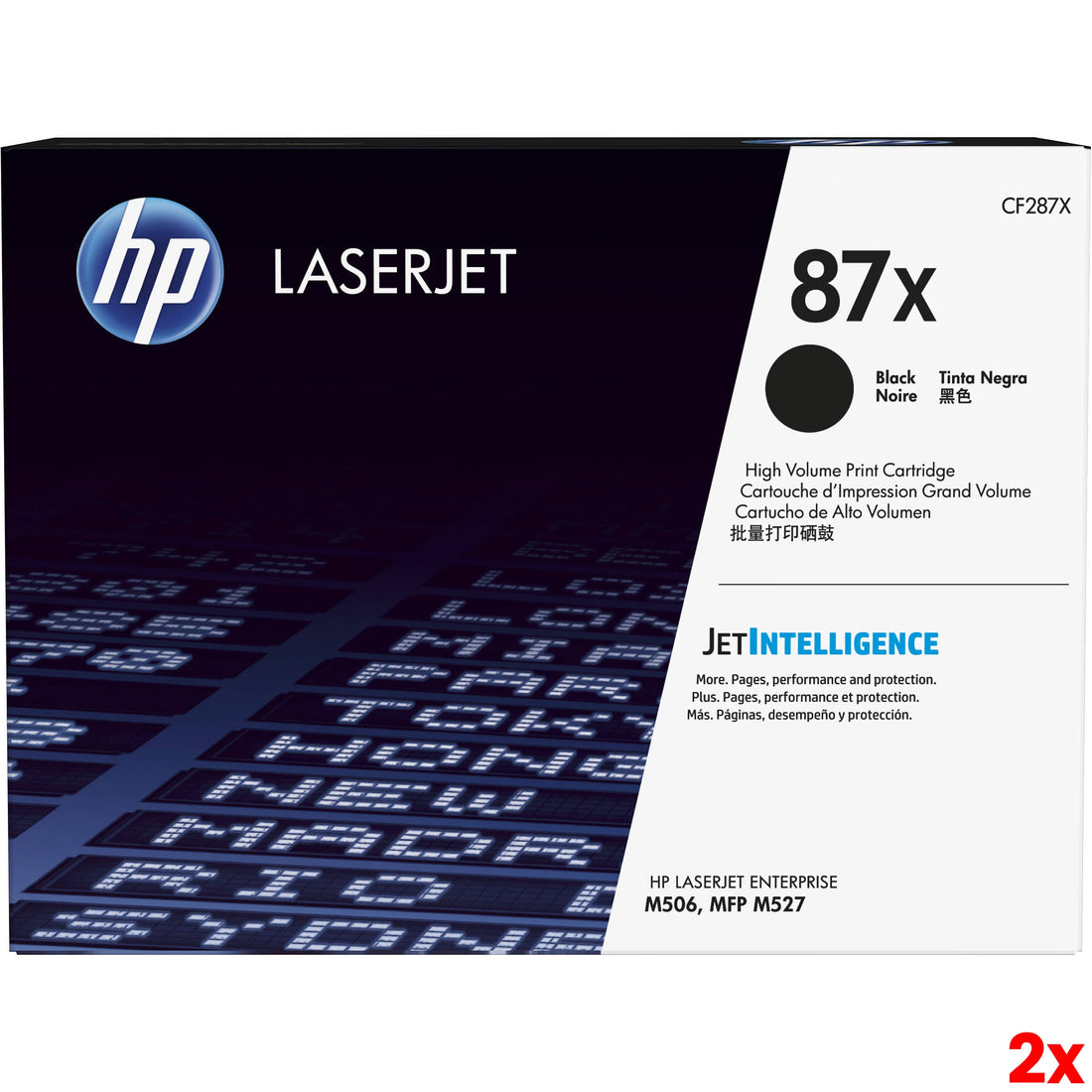 2 X Genuine HP 87X CF287X Toner M501 / M506 / M527 18,000 page