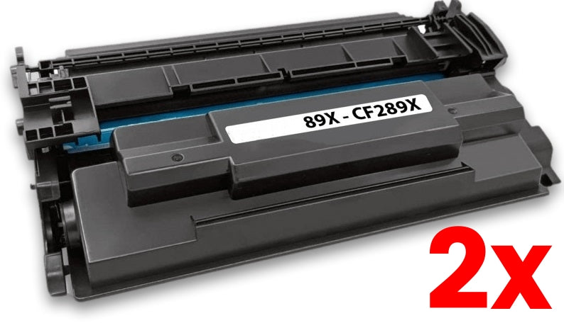 2 X HP 89X CF289X Compatible Black Toner With Chip 10,000 Print