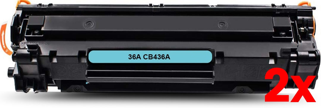 2 X HP 36A CB436A Black toner cartridge compatible 2,000 Print