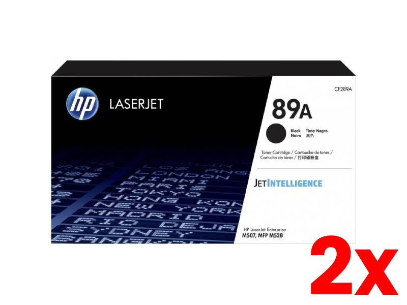 2 X Genuine HP 89A CF289A Black Toner Cartridge 5000 Print