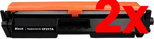 2 X HP 17A CF217A Black Toner Cartridge compatible 1,600 Print