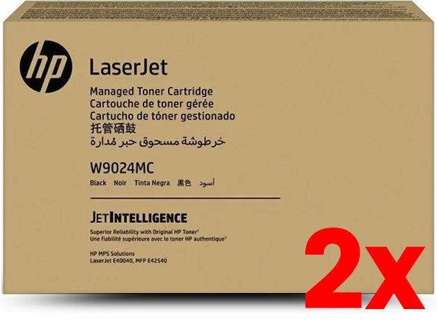2 X Genuine HP W9024MC Black Toner Cartridge MFP E42540f E40040dn 11,500 Page