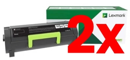 2 X Genuine Lexmark 56F6X0E Toner 20,000 Pages
