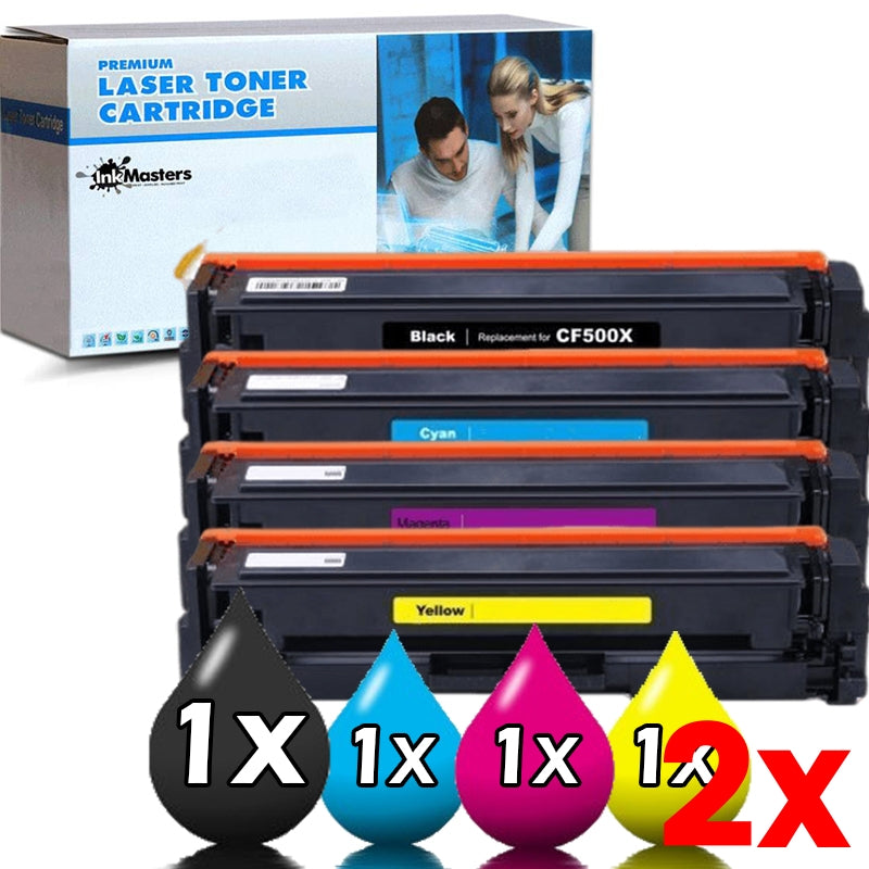 2 X 4 Pack HP 202X Compatible Toner Cartridges CF500X-CF503X 1BK,1C,1M,1Y