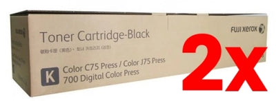 2 X Genuine Fuji Xerox CT201243 Black Toner Cartridge Digital Color Press C75 / 700i 17,000 pages