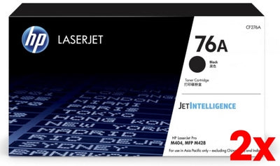 2 X Genuine HP 76A CF276A Black Toner Cartridge / HP M404 / M428 / 3,000 Pages