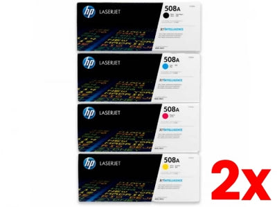 2 X Genuine 4 Pack HP 508A Toner Cartridges CF360A-CF363A 1BK,1C,1M,1Y