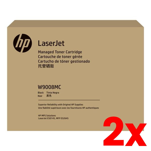 2 X HP LaserJet W9008MC Managed Black Toner Cartridge 23,000 Page