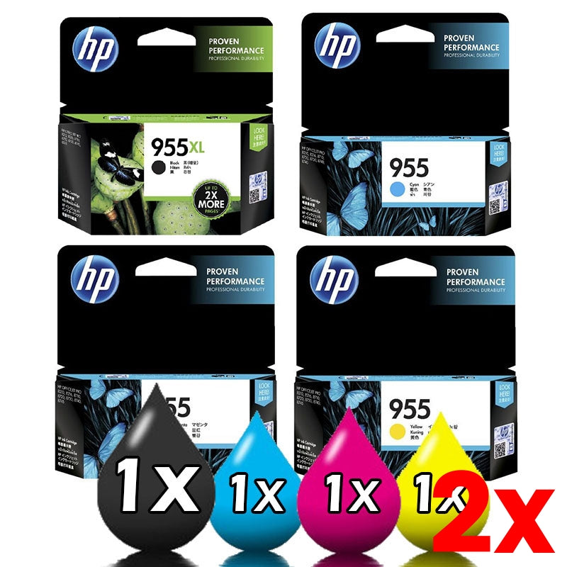 2 X 4 Pack Genuine HP 955XL 955 Ink Cartridges 1BKXL,1C,1M,1Y / HP PRO 7720 7740 8210 8720