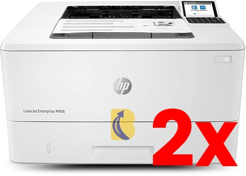 2 X HP LaserJet M406dn Network Printer with Duplex Airprint