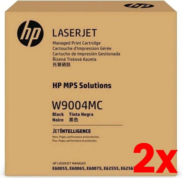 2 X Genuine HP W9004MC Black Toner Cartridge LaserJet Managed 50,000 Yield
