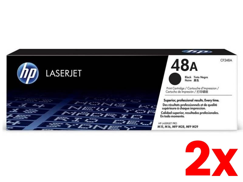 2 X Genuine HP 48A CF248A Toner Cartridge - 1,000 Print