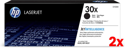 2 X Genuine HP 30X CF230X Toner Cartridge 3,500 Print