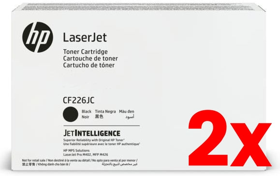 2 X Genuine HP 26X CF226JC Contract Toner Cartridge 18,000 Page